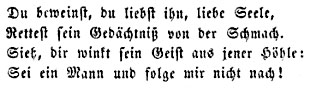 Goethe: Du beweinst ...