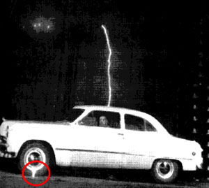 Car hit by lightning